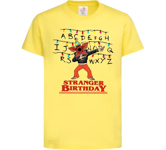 Дитяча футболка Stranger birthday Лимонний фото