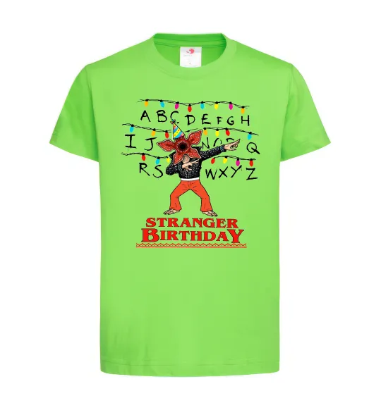 Детская футболка Stranger birthday Лаймовый фото