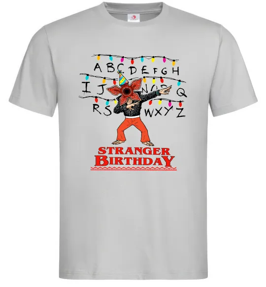 Чоловіча футболка Stranger birthday Сірий фото