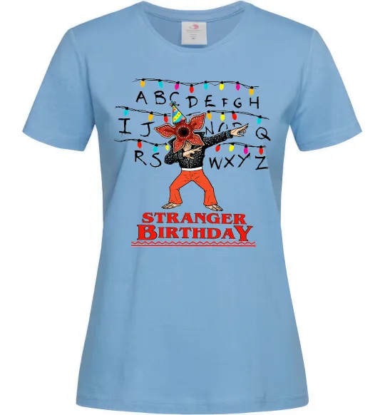 Жіноча футболка Stranger birthday Блакитний фото
