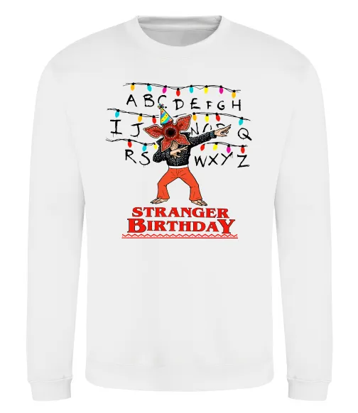 Свитшот Stranger birthday Белый фото