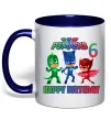 Чашка с цветной ручкой PJ Masks birthday 6 Глубокий темно-синий фото