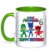 Чашка с цветной ручкой PJ Masks birthday 6 Лаймовый фото