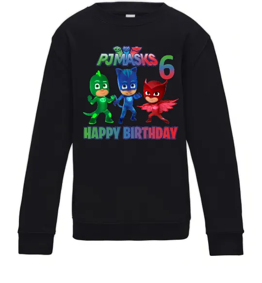 Дитячий світшот PJ Masks birthday 6 Чорний фото