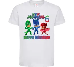 Детская футболка PJ Masks birthday 6 Белый фото