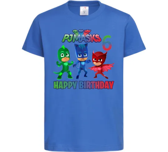 Детская футболка PJ Masks birthday 6 Ярко-синий фото