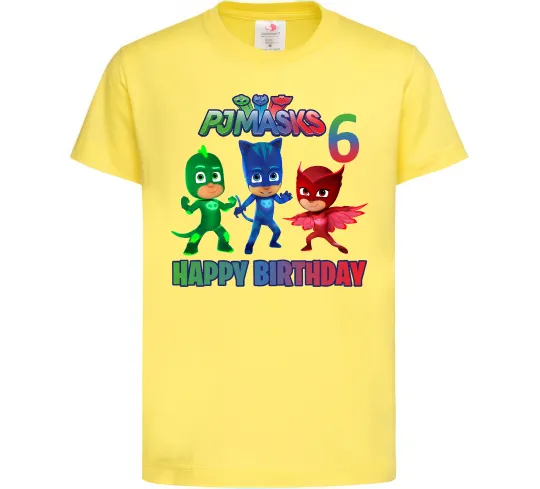 Детская футболка PJ Masks birthday 6 Лимонный фото
