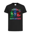 Дитяча футболка PJ Masks birthday 6 Чорний фото