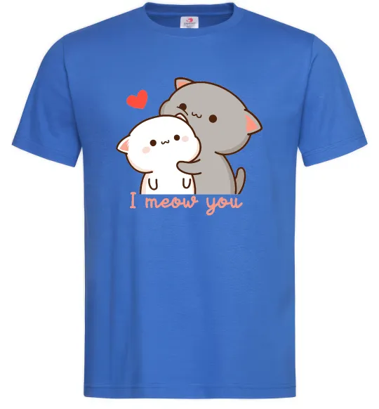 Чоловіча футболка Котики I Meow you Яскраво-синій фото