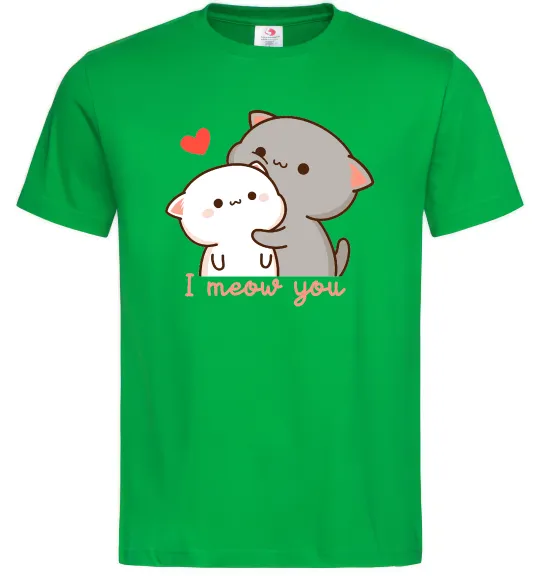 Чоловіча футболка Котики I Meow you Зелений фото