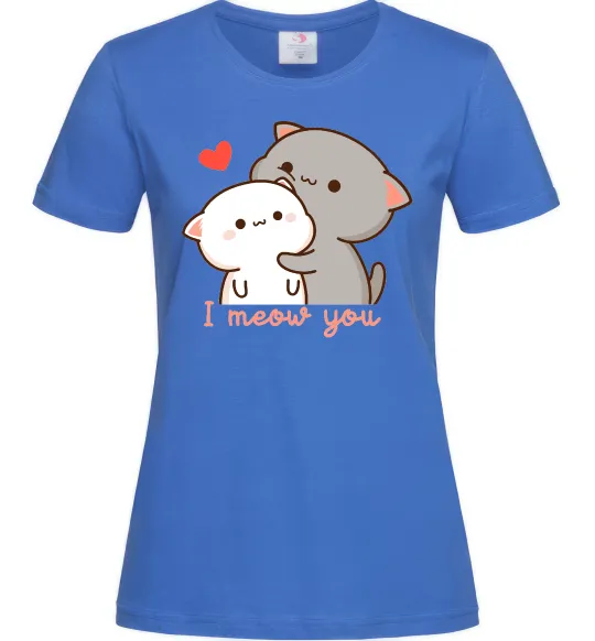 Жіноча футболка Котики I Meow you Яскраво-синій фото