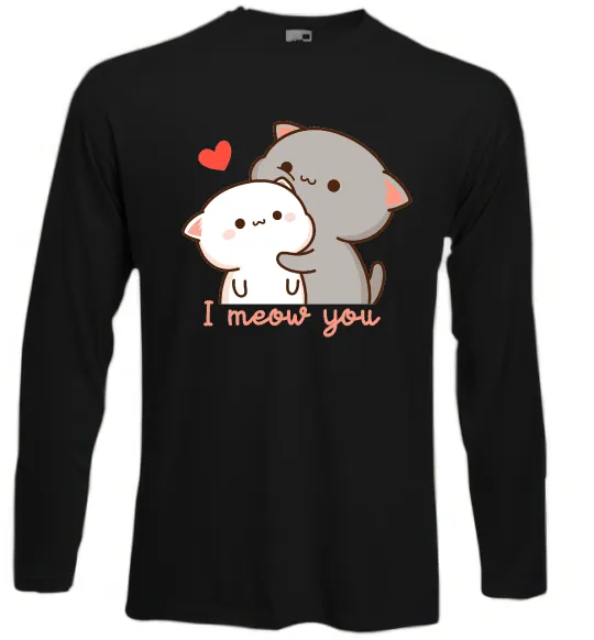 Лонгслів Котики I Meow you Чорний фото