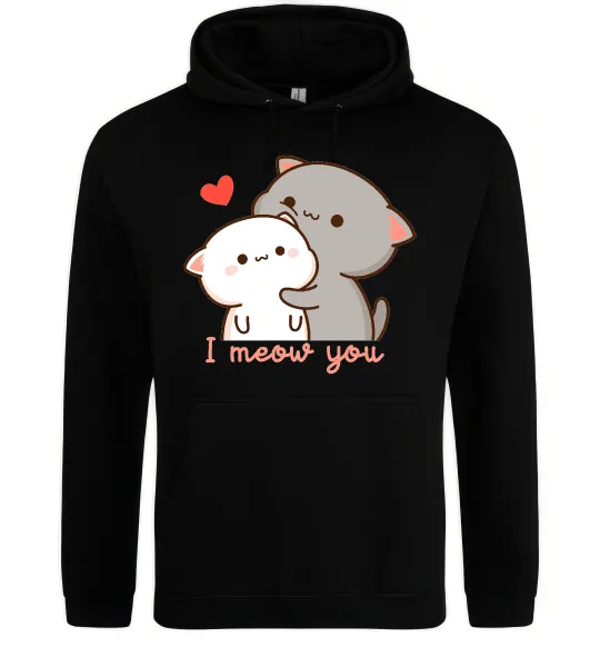 Жіноча толстовка (худі) Котики I Meow you Чорний фото