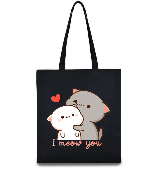 Еко-сумка Котики I Meow you Чорний фото