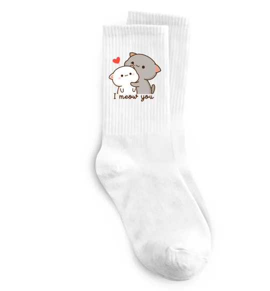Шкарпетки Котики I Meow you Білий фото