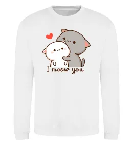 Свитшот Котики I Meow you Белый фото