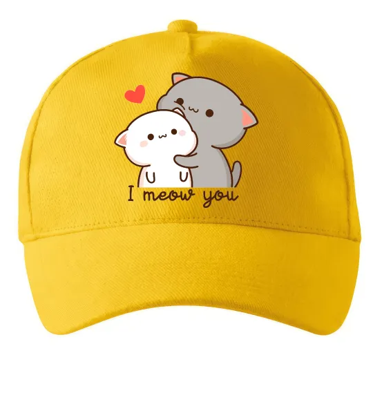 Кепка Котики I Meow you Сонячно жовтий фото