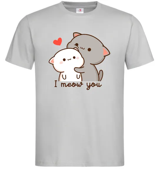 Чоловіча футболка Котики I Meow you Сірий фото