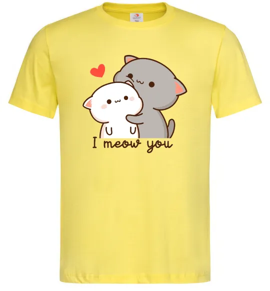 Чоловіча футболка Котики I Meow you Лимонний фото