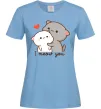 Жіноча футболка Котики I Meow you Блакитний фото