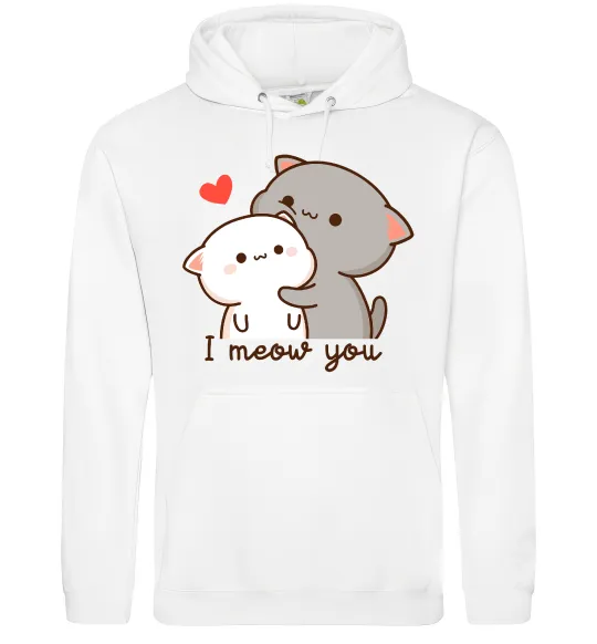 Чоловіча толстовка (худі) Котики I Meow you Білий фото