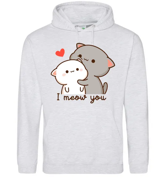 Жіноча толстовка (худі) Котики I Meow you Сірий меланж фото