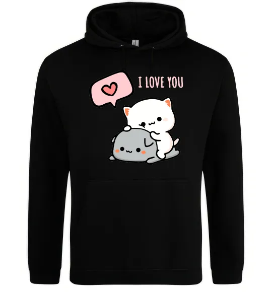 Жіноча толстовка (худі) Peach and Goma love you Чорний фото