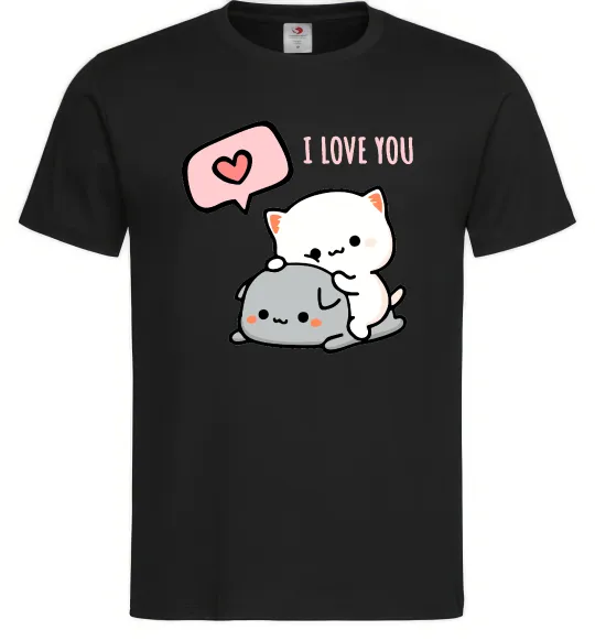 Чоловіча футболка Peach and Goma love you Чорний фото