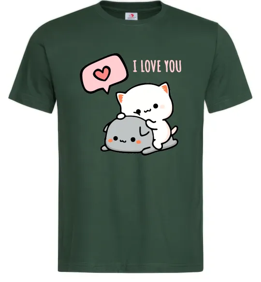 Чоловіча футболка Peach and Goma love you Темно-зелений фото