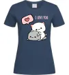 Жіноча футболка Peach and Goma love you Темно-синій фото