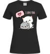 Жіноча футболка Peach and Goma love you Чорний фото
