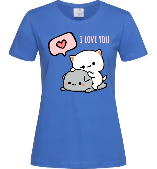 Жіноча футболка Peach and Goma love you Яскраво-синій фото