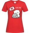 Жіноча футболка Peach and Goma love you Червоний фото