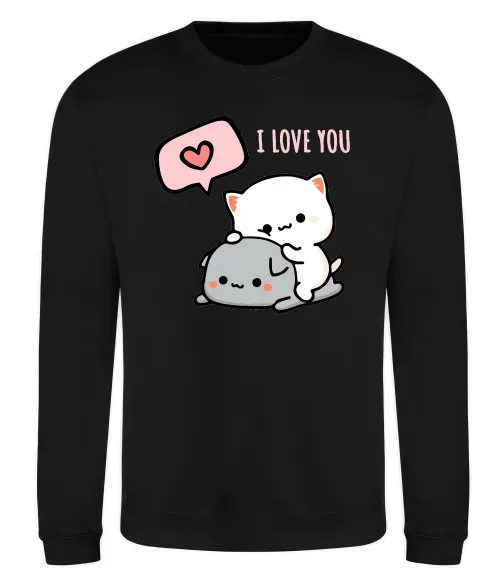 Світшот Peach and Goma love you Чорний фото