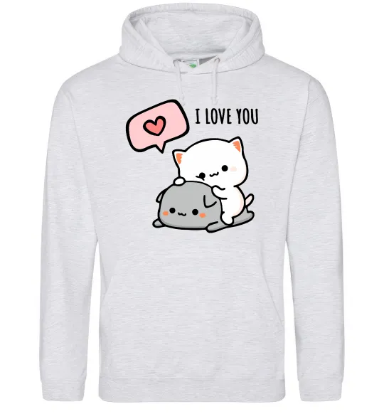 Жіноча толстовка (худі) Peach and Goma love you Сірий меланж фото