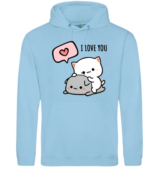 Жіноча толстовка (худі) Peach and Goma love you Блакитний фото