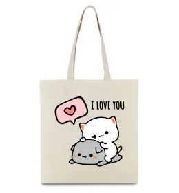 Еко-сумка Котики I Meow you Бежевий фото