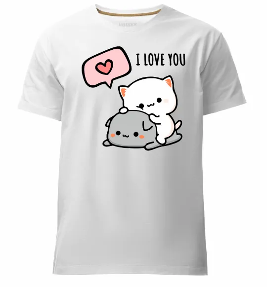 Чоловіча преміум футболка Peach and Goma love you Білий фото