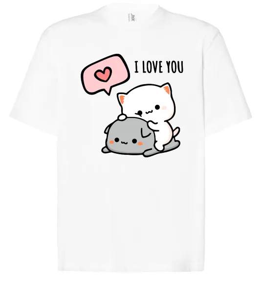 Футболка Оверсайз Peach and Goma love you Білий фото