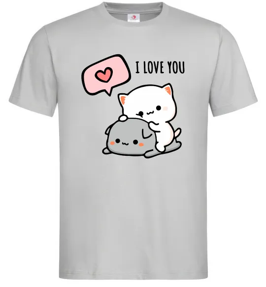 Чоловіча футболка Peach and Goma love you Сірий фото