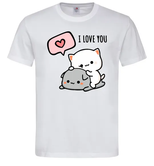 Чоловіча футболка Peach and Goma love you Білий фото