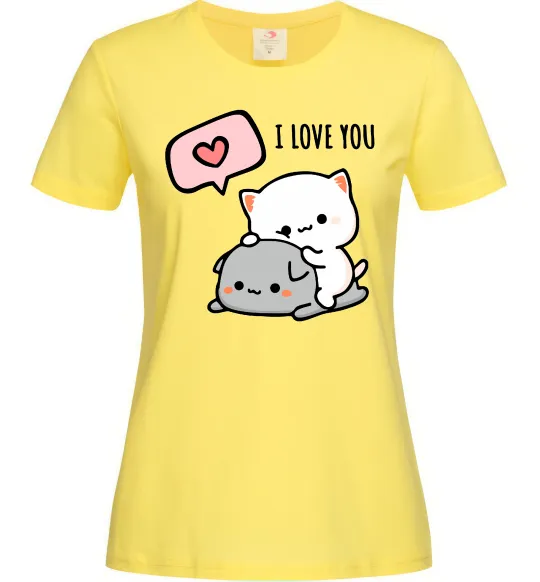 Жіноча футболка Peach and Goma love you Лимонний фото