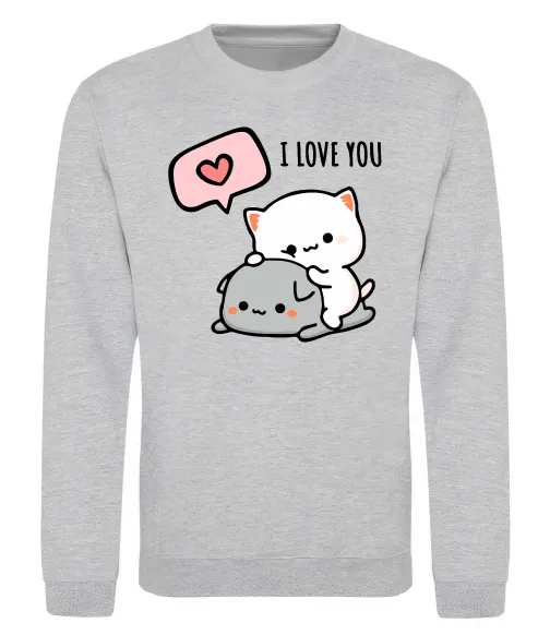 Світшот Peach and Goma love you Сірий меланж фото