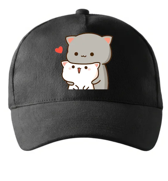 Кепка Котики в обіймах Чорний фото