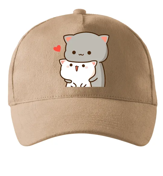 Кепка Котики в обіймах Пісочний фото