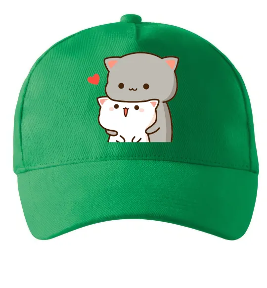 Кепка Котики в обіймах Зелений фото