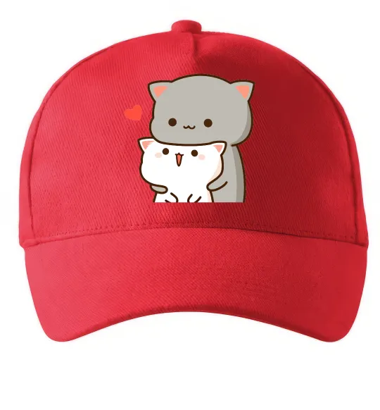 Кепка Котики в обіймах Червоний фото