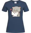 Жіноча футболка Котики в обіймах Темно-синій фото