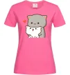 Жіноча футболка Котики в обіймах Яскраво-рожевий фото