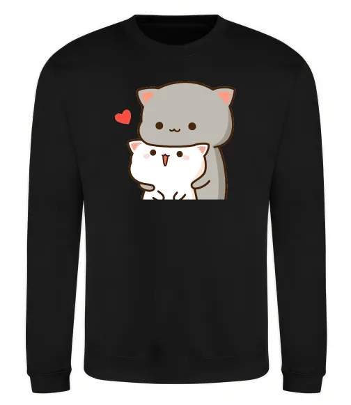 Світшот Котики в обіймах Чорний фото